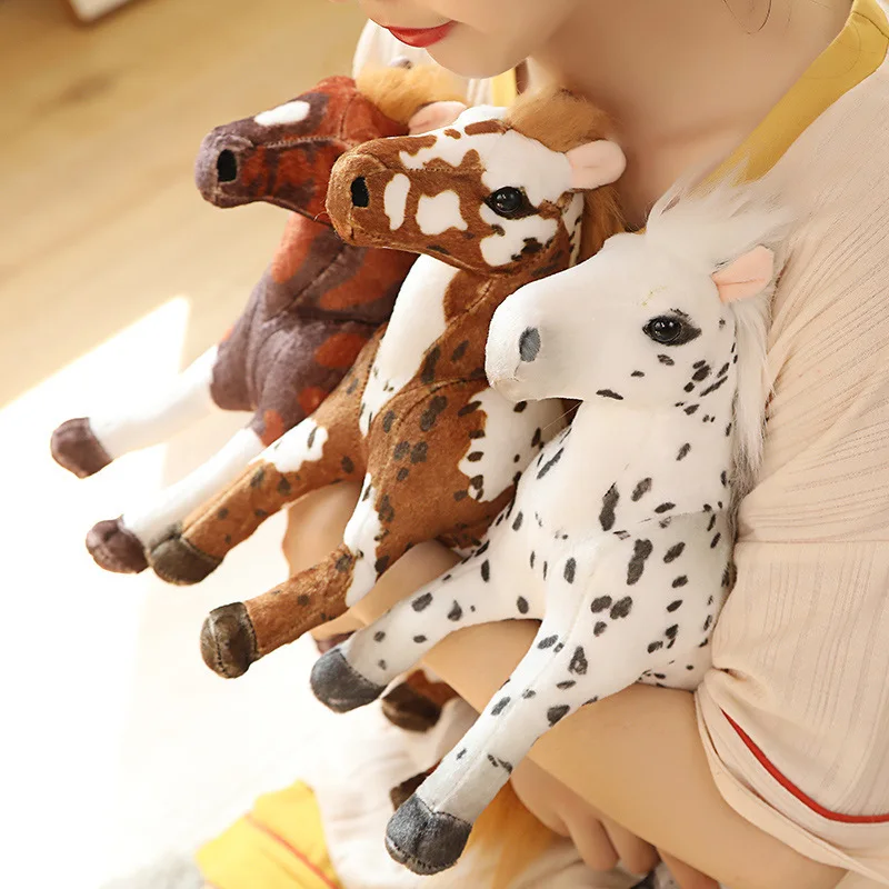 Child's gift super soft sitting stuffed little plush horse toy soft brown mare horse doll