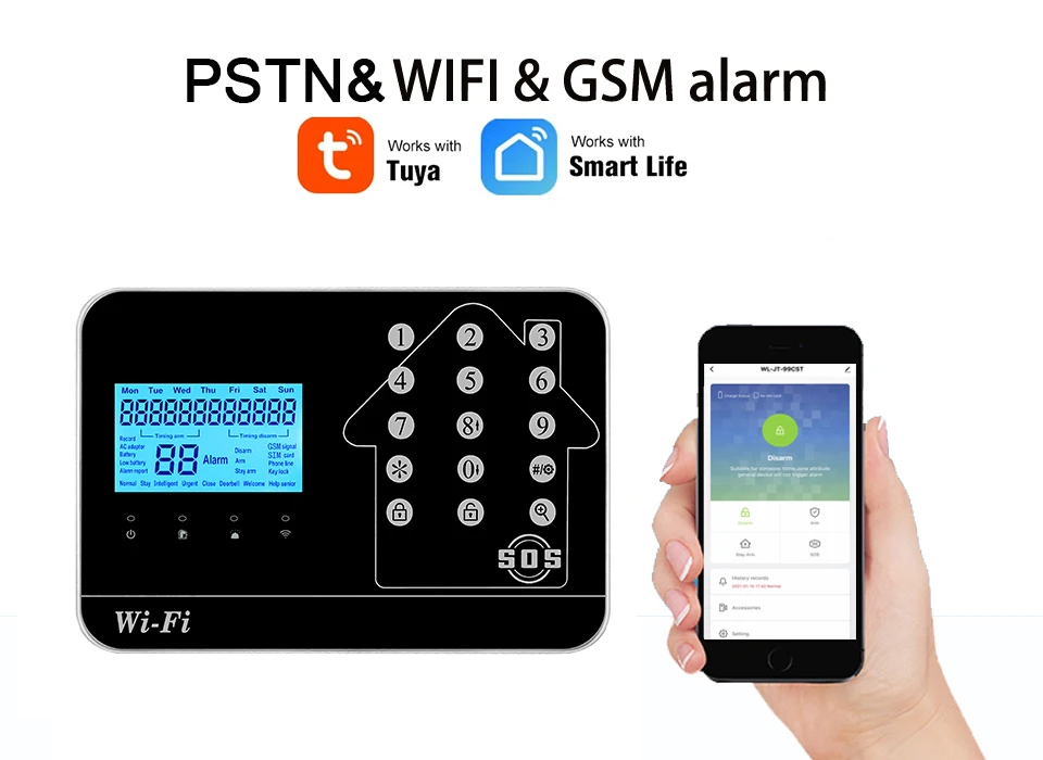 New Design Wireless WiFi Home Security System/Wireless Home Alarm Kit/Sim Card GSM Burglar Alarm WiFi Alarm System