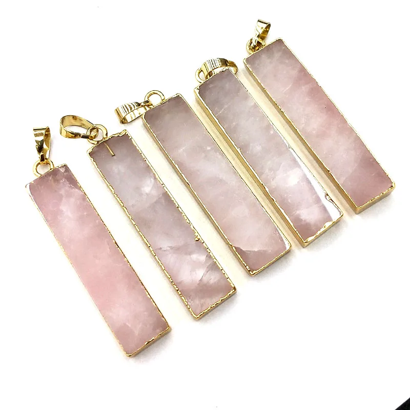 Natural Bar Gemstone Crystal Pendant 