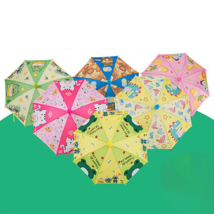 DD2727 Animal Cartoon Girls Umbrella for 2-7 years Factory Kindergarten Baby Sun Rain Kids Umbrella with Waterproof Sleeve