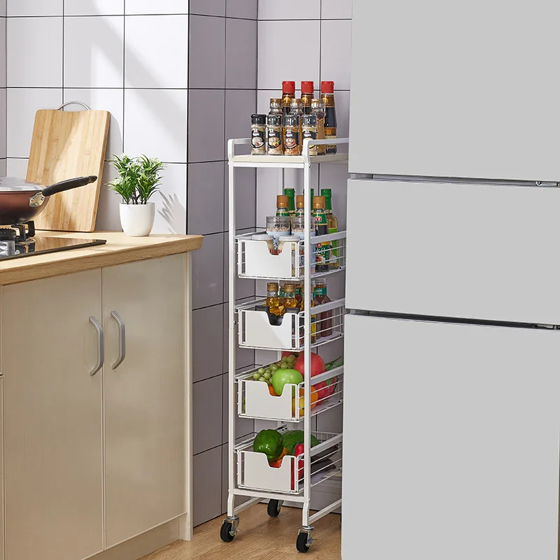 Household Products Storage Bathroom Shelf Storage Shelf For Kitchen Movable Storage Shelves