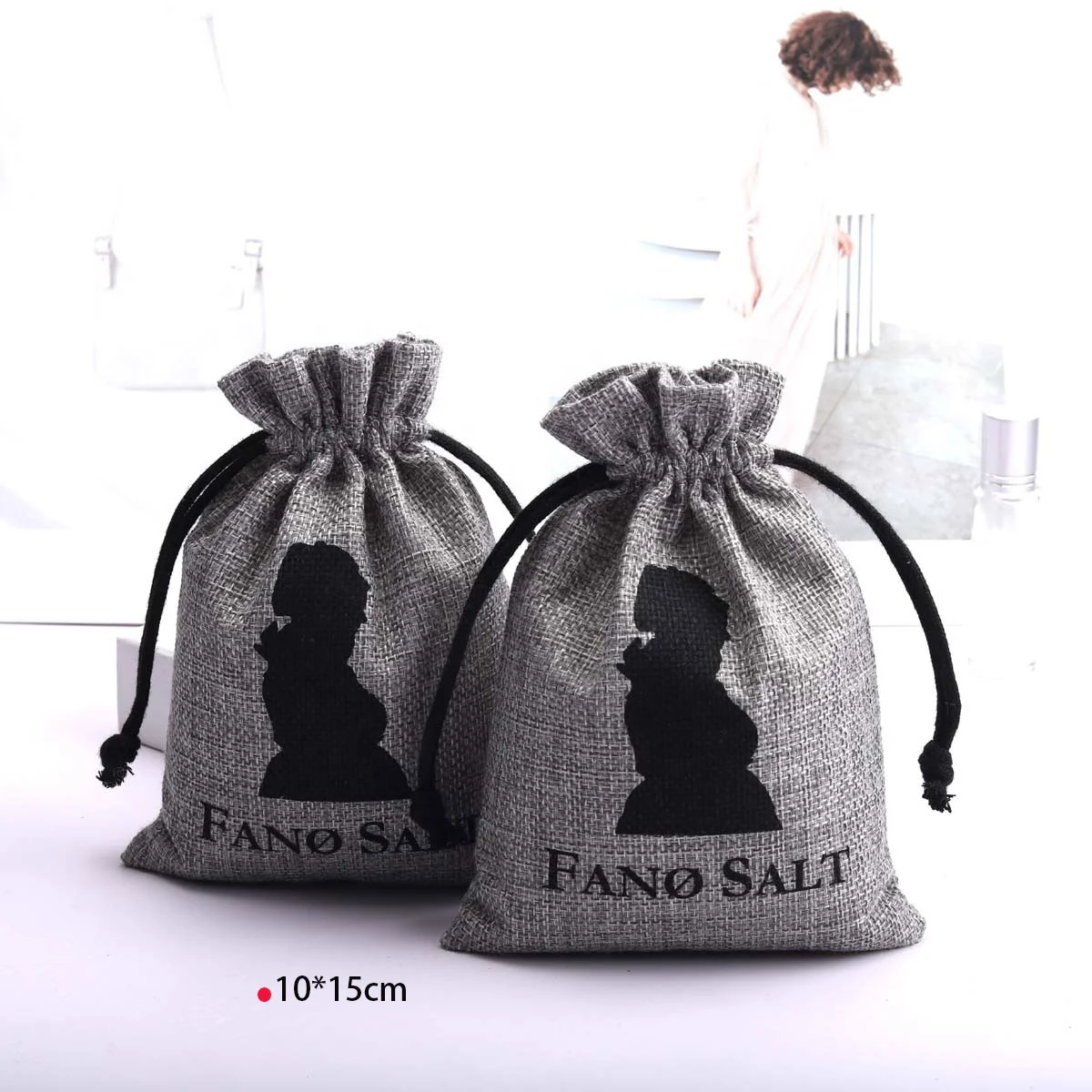Eco-friendly Jute Fabric Gift Drawstring Bag Food Candy Christmas Packaging Linen Jute Sack Pouch With Logo