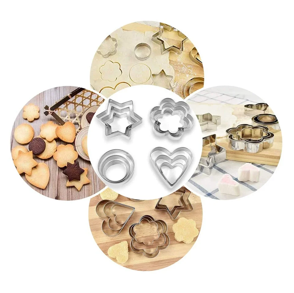 custom Flower shaped cookie cutter non stick Stainless steel Baking Pastry Tools Cookie Sheets Cookie Mold For Christmas