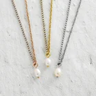 Pearl Necklace Aloha Beach Jewelry Elua Crystal Stone Chain Stainless Steel Natural Pearl Necklace Choker
