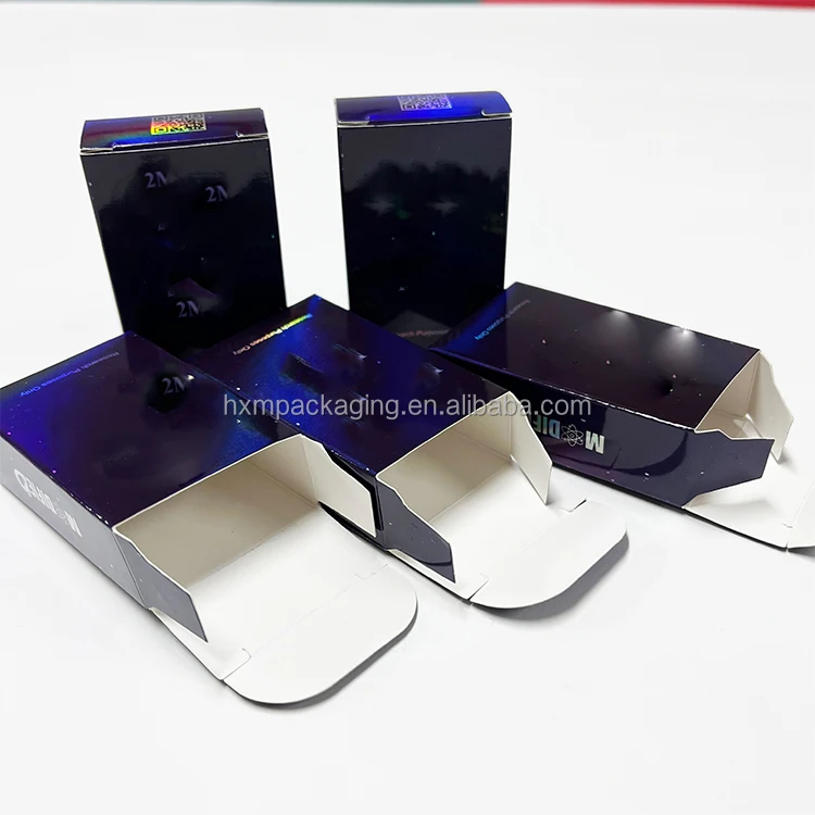 Custom Boxes Labels Hologram logo for Peptides Tirz Vials Packaging Box Label with Plastic Tray details