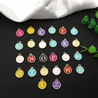 Beads Gold Bead Letter Beads Round Gold Alphabet Charms Capital Initial Pendants Double Side Oiled Rose Alloy Bead