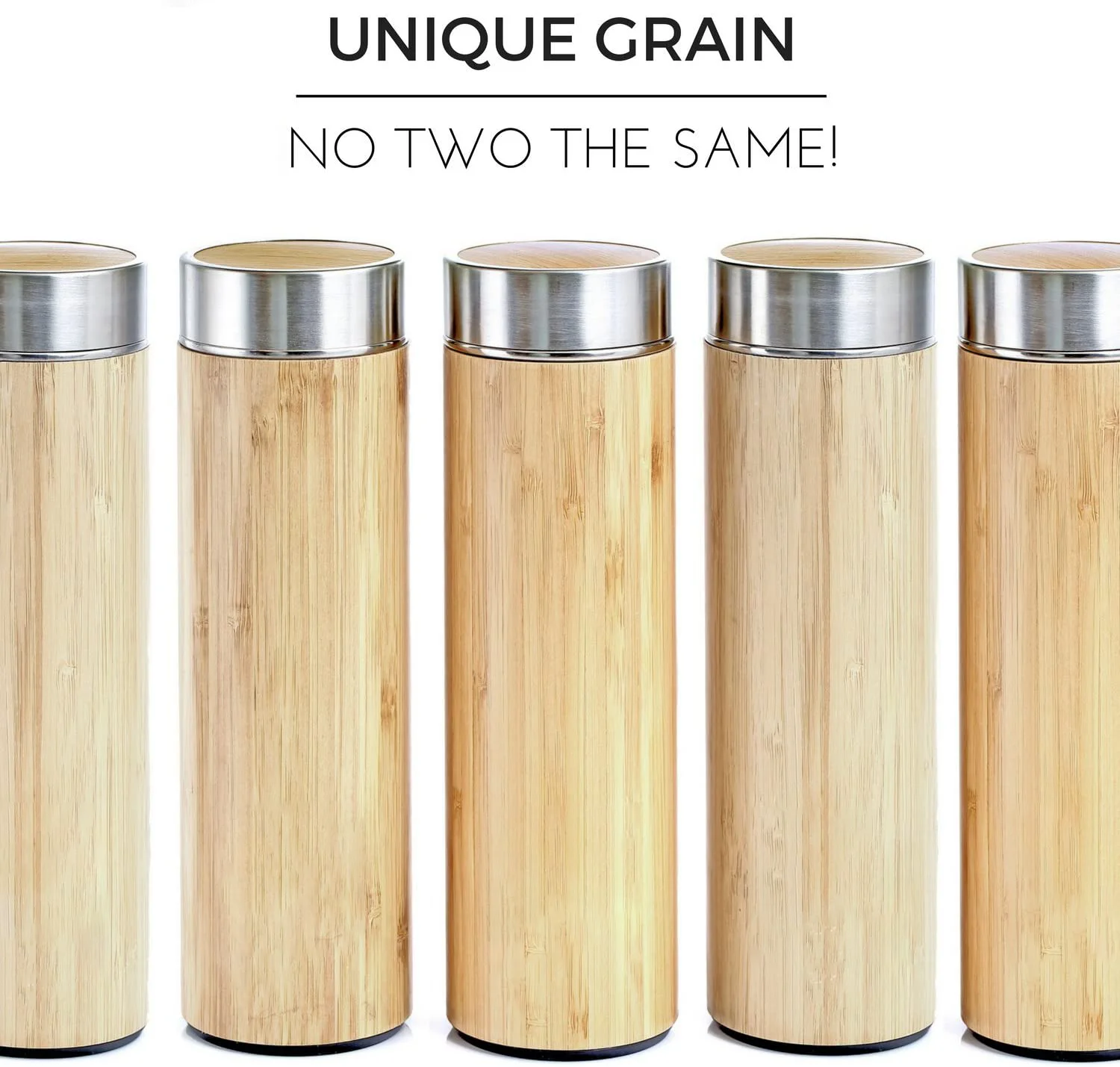 Double wall  thermos insulated eco friendly bamboo stainless steel water bottle With The Filter