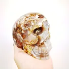 Gemstone Sakura Agate Skulls Hand Carved Natural Crystal Gemstone Skulls Roughly 4 Inches 1 Kg