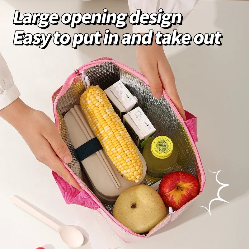 Popular Ladies Waterproof Lunch Bag with Handle Super Big Capacity Food Bento Box Bag Lunch Bags for Children