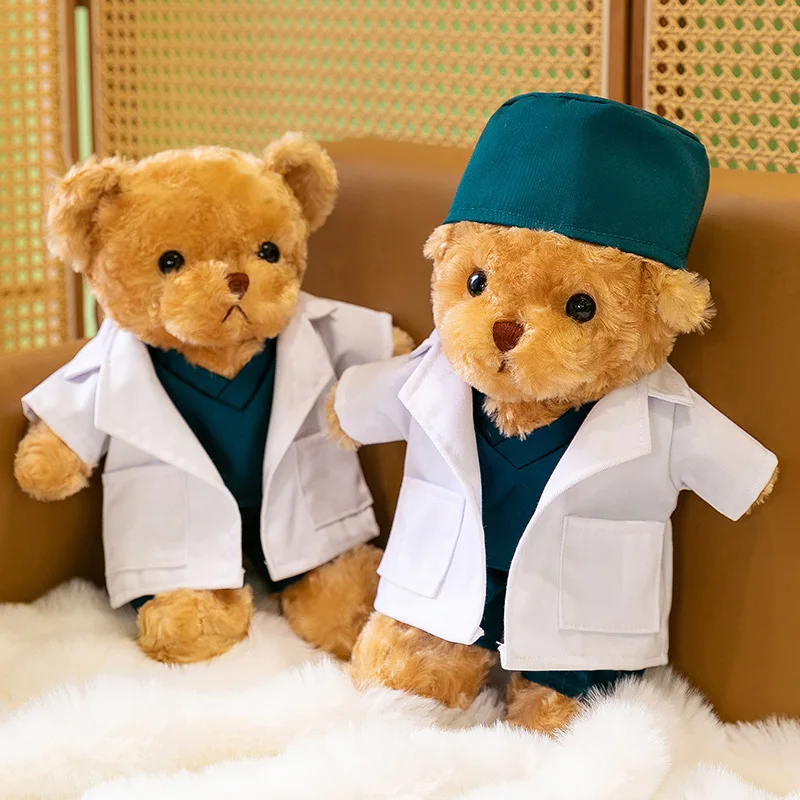 Factory Custom Hospital Teddy Bear Plush Toy With Doctor T-shirt Stuffed Teddy Bear Hospital gift