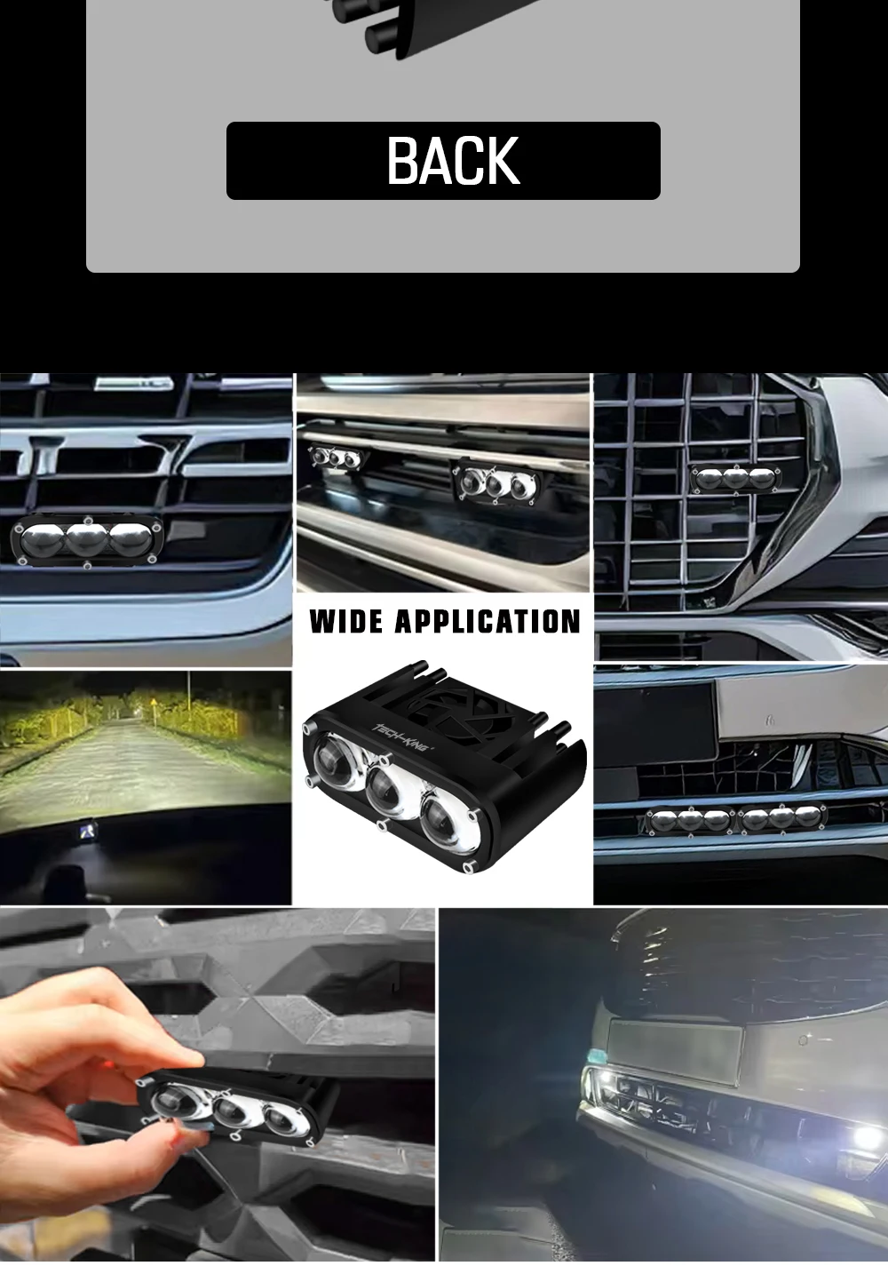 3 color DRL Spotlights 120W 9-80V Motorcycle Modified Bike Lighting Accessories Auxiliary Led Product Light Car grille lights