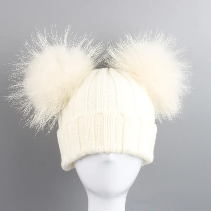 double pompom hats