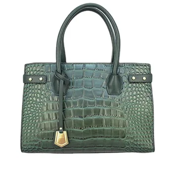 2022 Private Label Purse Trends Green Ladies Alligator Vegan Pu Leather Designer Luxury Handbags For Women Sac Main Luxe