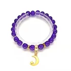 Jade KDB8451 Wholesale Purple Jade Bracelet Crescent Moon And Star Bracelet