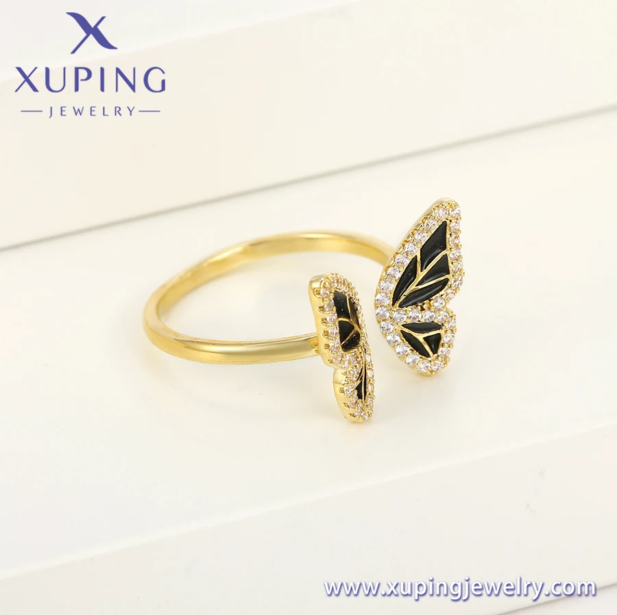 YM R-256 Xuping Jewelry Elegant, Elegant, Fashion, Exquisite, All-around Synthetic CZ Black Butterfly 14K Gold Ring