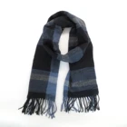 Scarf New Design 2021 Fashion OEM High Quality Soft Acrylic Scarf For Men Tassel Plaid Customizable Black Blue Whit