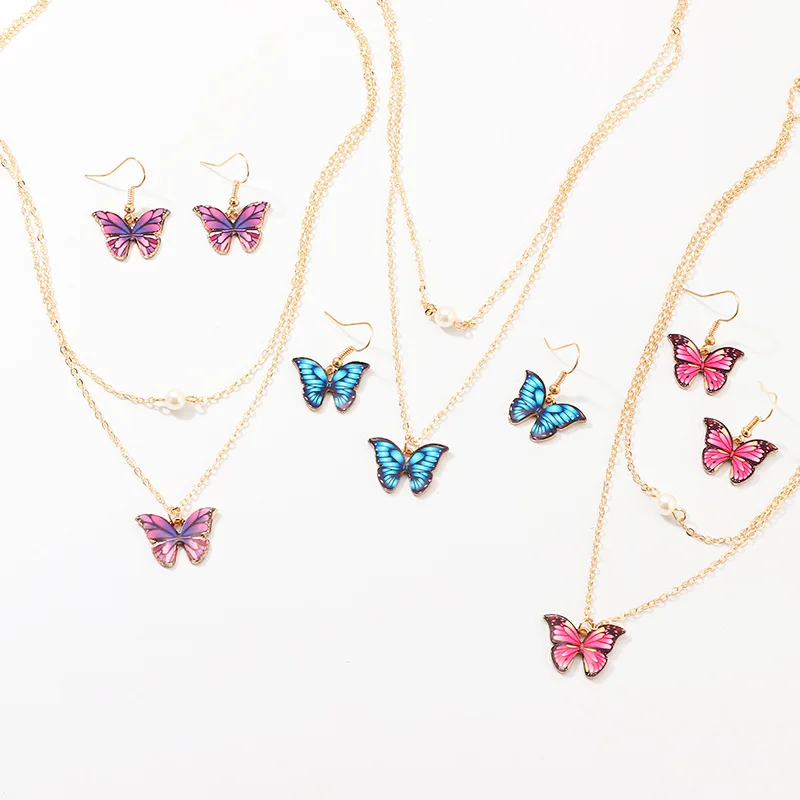 colourful butterfly necklace