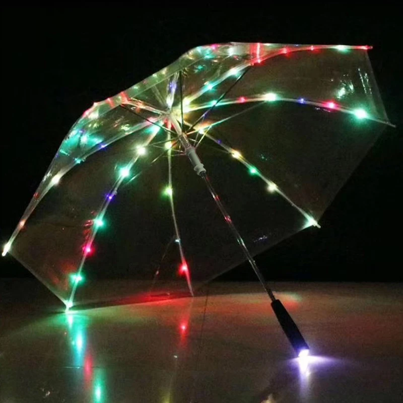 clear umbrella with led lights