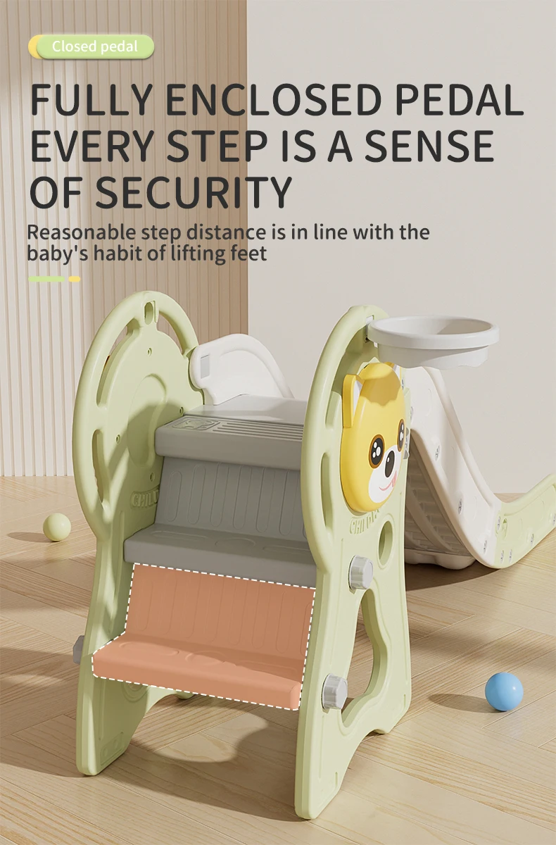 Feelkids Cute Dog Fun & Safe Durable Plastic Slide for Indoor Play-for Toddlers Children Kindergarten & School manufacture