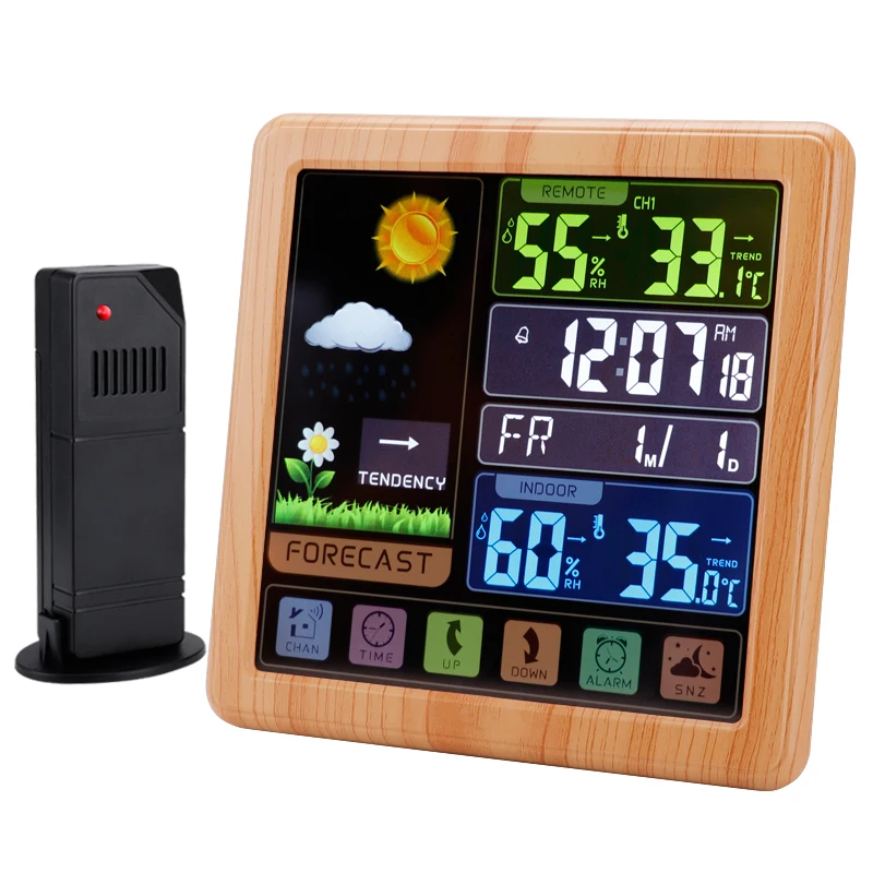 Multi-function Wireless Weather Clock Indoor Outdoor Temperature And Hygrometer 