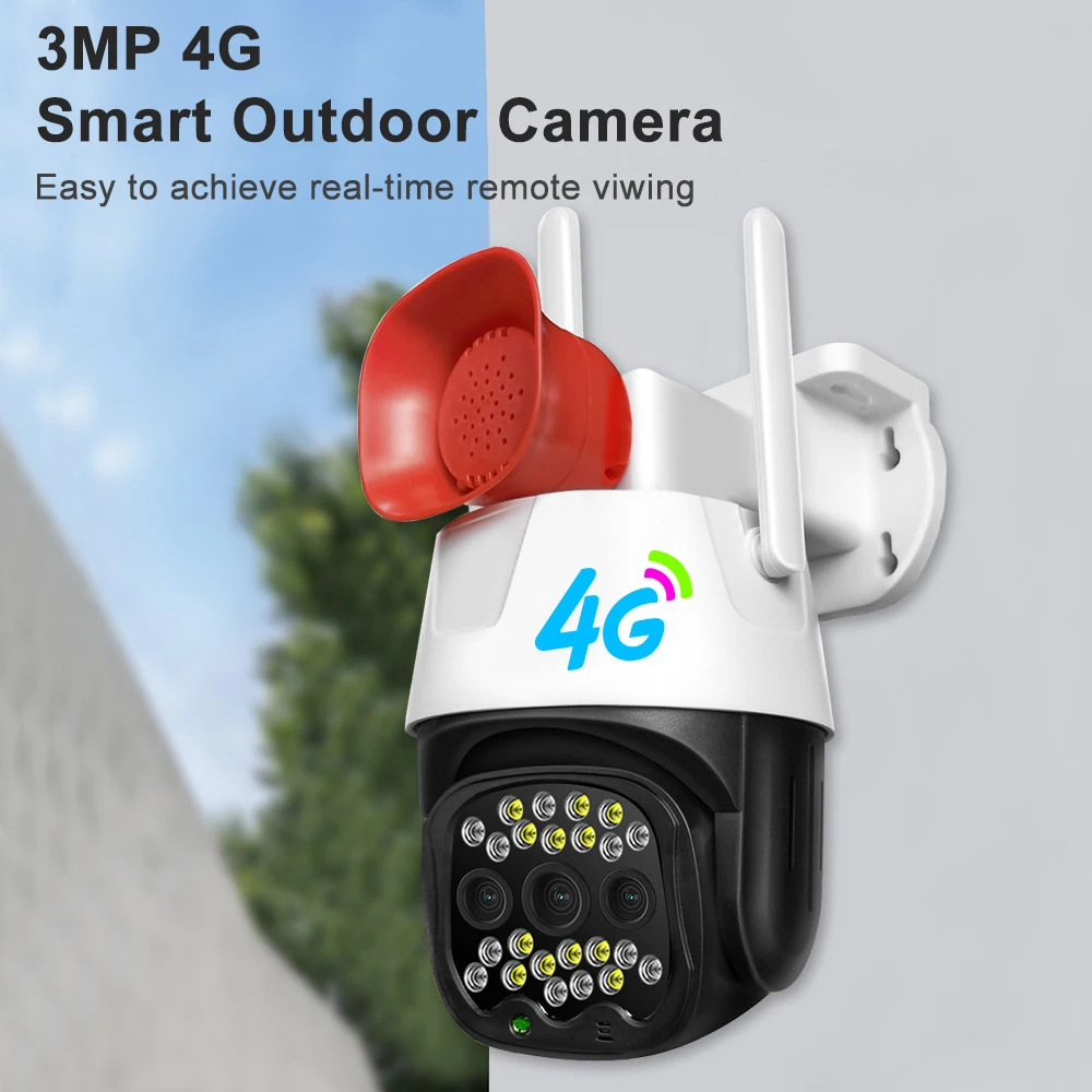 V380 WiFi 4G Solar Power PTZ Camera IP66 Outdoor Security cameras with 1MP 2MP 3MP CMOS Sensor and H.265 Compression