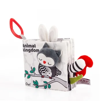 Black and white tail cloth book baby can not tear visual training baby early education puzzle three-dimensional cloth book