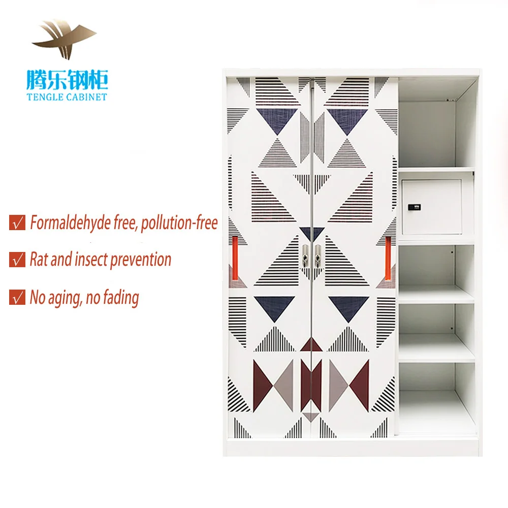 Bedroom Furniture Small Wardrobe Designs Steel Closet Almirah/Metal Iron Wardrobe Attractive Metal Iron Furniture