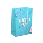 Paper Bags Promotional Low Price Designer Navy Blue Colored Handles Paper Packaging Bags With Your Own Logo Printing
