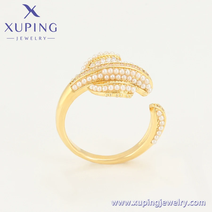 YMring-303 Xuping Jewelry fashion design new cactus pearl ins style neutral versatile 14K gold open ring