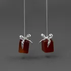 Long Earrings Sterling Silver Jewelry Natural Agate Aventurine Exquisite Gift Long Drop Earrings For Women