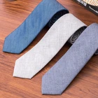 Ties School Mens Cotton Tie Hot Selling Popular Jean Fabric Cotton Necktie Mens Ties Plain School Ties