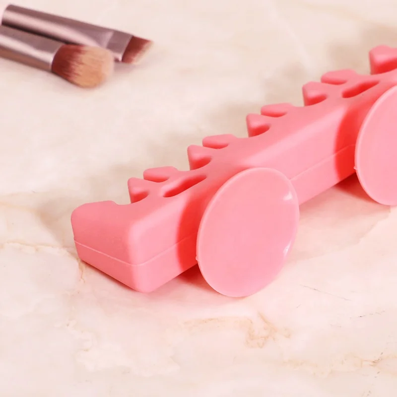 Silicone Cosmetic Makeup Brush Holder Make up Brush Case With 4 Suction Cup Eyeshadow Brush Drying Rack Display Beauty Tool