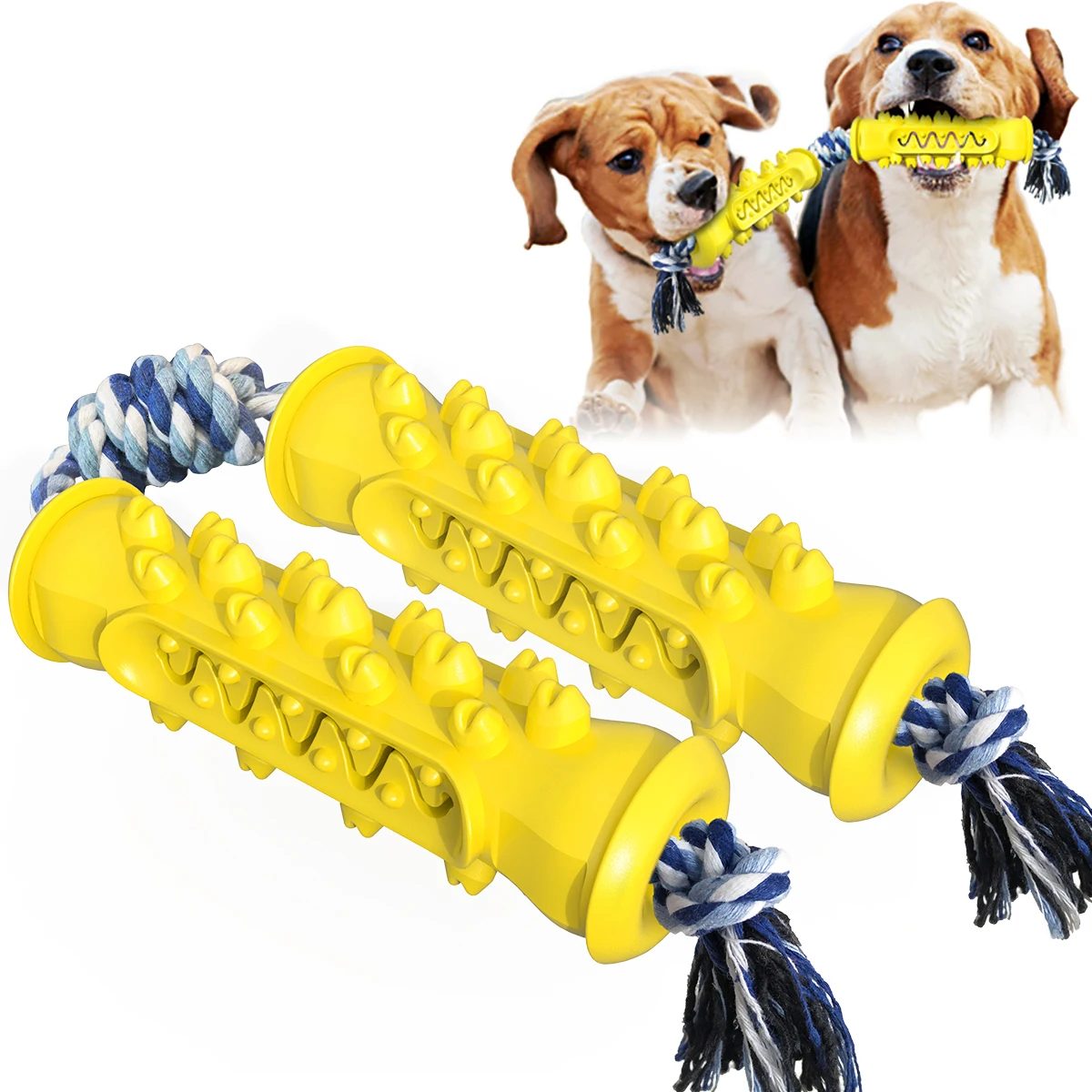 Rubber Dog Toys Puppy Teething Toy Pet Toy Ball with Cotton Rope & Rubber for Puppies and Small Dogs Cleaning Teeth Training Vaburs Dog Chewing Toys 