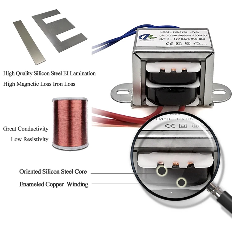230V 50Hz Ei 66*45 Transformer Small Voltage Transformer EI Isolation Transformer details