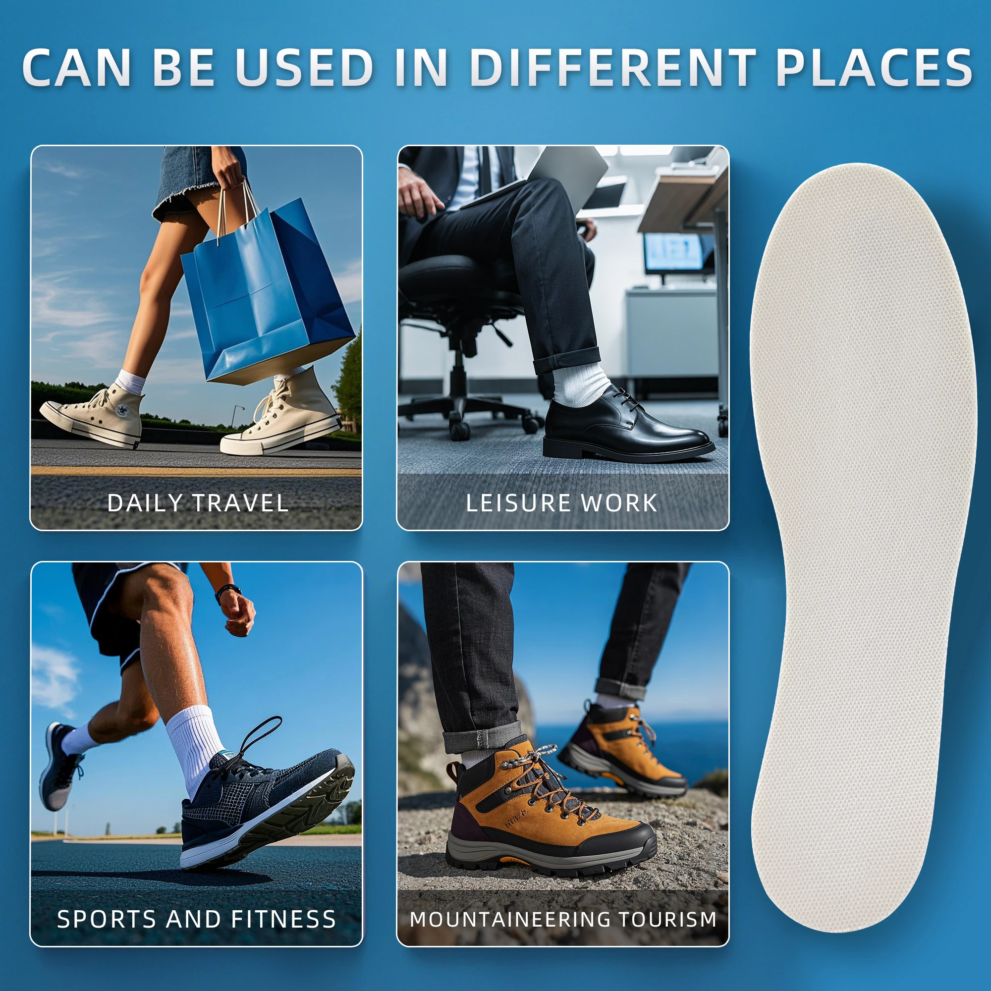 Knitted Fabric Latex Comfort Insoles for Pain Relief, Anti-Odor & Sweat-Wicking Knitted Fabric Latex Comfort Insoles for Pain Relief, Anti-Odor & Sweat-Wicking