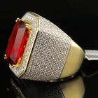Ruby New Hot Selling Fashion Simple Gold-plated Diamond Ruby Men's Ring