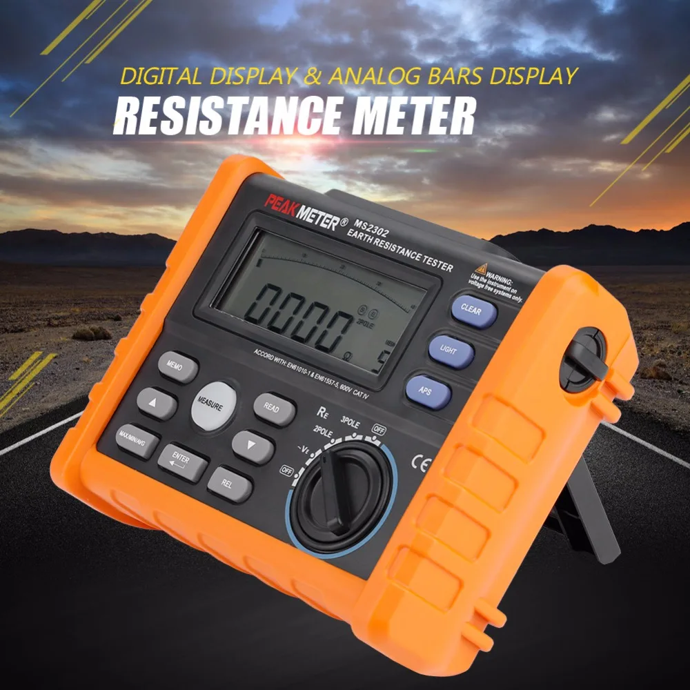 Ms Digital Earth Resistance Meter Ground Resistance Tester Range