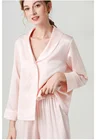 Sleepwear Wholesale Luxury Pijamas Mujer Long Sleeve Plain Pyjama Set Women's Sleepwear 100% Silk Pajamas
