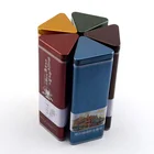 Tin Tin Box Print Custom Printed Triangle Shape Airtight Tea Tin Box With Double Lid