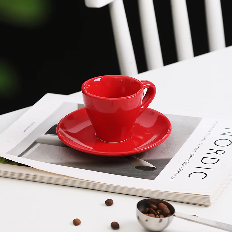 Manufacturers 75ml Reusable Porcelain Ceramic Cappuccino Espresso Latte Mug Handmade Small Modern Cafe Coffee Tea Cups details