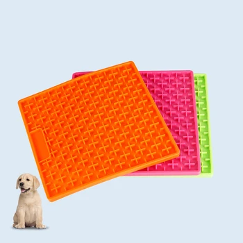Custom Dog Lick Mat Food Grade Silicone Dog Bowls Anxiety Release Licking Food Mat For Pets Dog Lick Pad