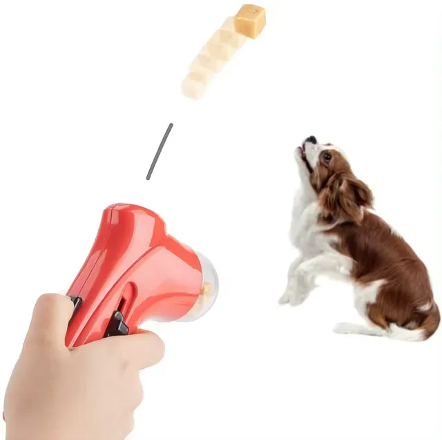 Uniperor Dog Cat Treat Launcher Snack Food Feeder Catapult Pet Interactive Training Toys Outdoor Beach Toys toys for dogs