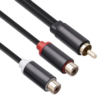 Hot sale stock Twisted Pairrca male to female av cable, rca male to 2 female rca cables rca 0.3M