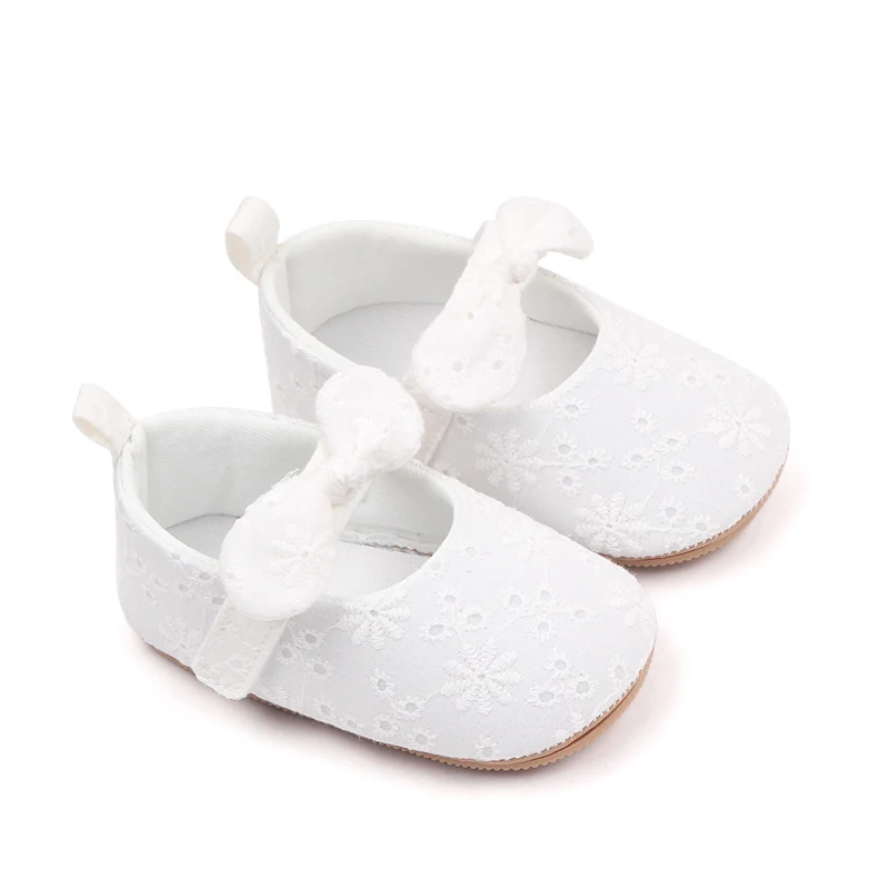 New Arrival Spring and Autumn Solid Color Bow Soft Soled Non-slip Baby Toddler Shoes for Girls supplier