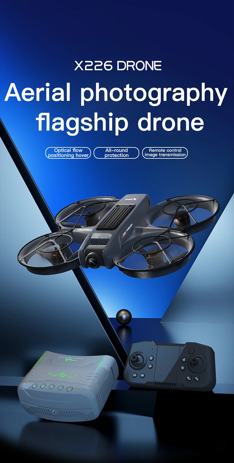 2025 New X226 Drone with VR Glasses 4k Hd Dual Camera Fpv 15 Minutes Flying Battery Long Range Rc Quadcopter Drone