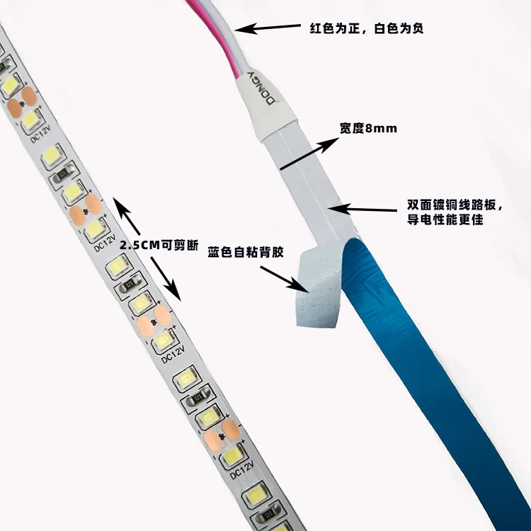 High Bright Dc12v 5v Thin Flexible Warm White Red Blue Green 120led Luces Led 2835 Led Strip Light  Led Tape Cintas 4mm 5mm