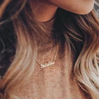Necklace Give Me Your Text And You Will Get A Pendant Necklace With Your Custom Name Dainty Name Necklace