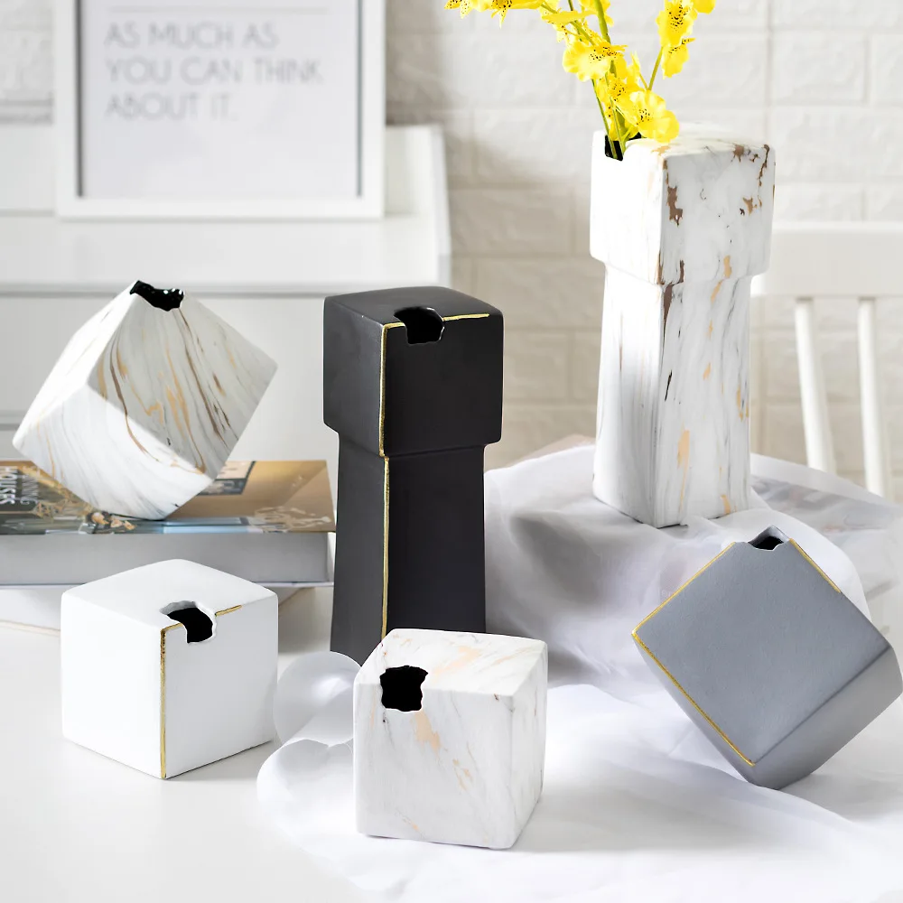 2023 hot sell Home decor decoration bedroom sets Modern simple ceramic flower vases