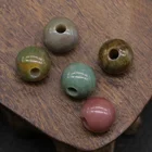 Natural Beads Natural Beads Stone Real Various Color 10mm Gemstone Big Hole Round Beads For DIY Jewelry