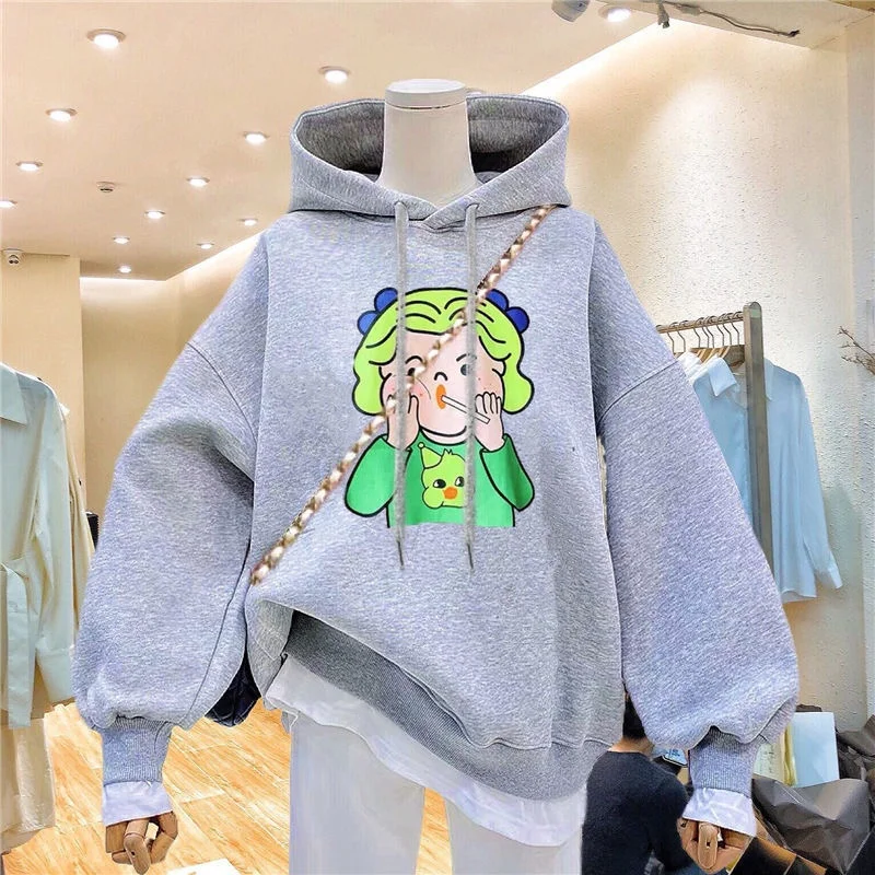 EFAN Women's Cute Hoodies Teen Girl Fall Jacket Oversized Sweatshirts Casual Drawstring Zip Up Y2K Hoodie with Pocke